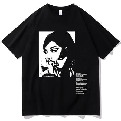 Camiseta de Ariana Grande Camiseta de Música de Ariana Grande Merchandising de Ariana Grande Regalo para Fan Camisetas Unisex de Manga Corta con Cuello Redondo 71822
