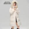 SNOWFLYING Women's Long Hooded Duck Down Jacket with Faux Fur Collar