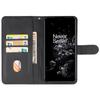 For OnePlus 11 5G Calf Texture PU Leather Wallet Case Flip Folio Stand Magnetic Protective Phone Cover with Strap