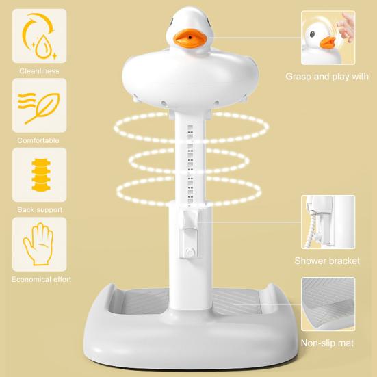 Baby Shower Rack Stand Height Width Holder Duck Design Foldable Anti-Slip Bath Tub Portable Toddler