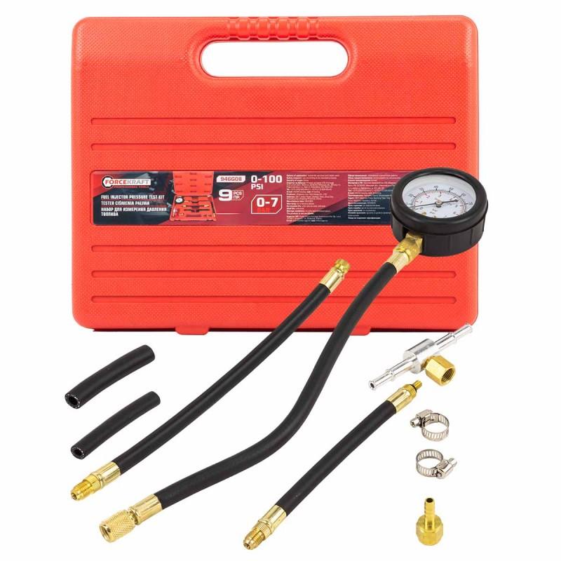 Forcekraft Fuel Pressure Tester Diesel Gasoline 8 Pieces + Case