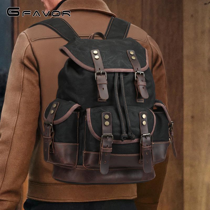 

Retro Canvas Backpack: Large Capacity for Travel, Hiking, or School 32x16x45 cm армия зеленый