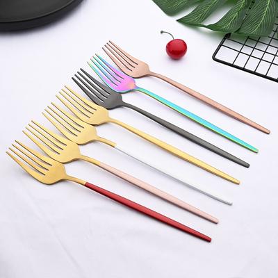 6Pcs Rianbow Matte Abendessen Gabel Edelstahl Geschirr Besteck Küche Gabel Hotel Familie Geschirr Besteck Besteck Set