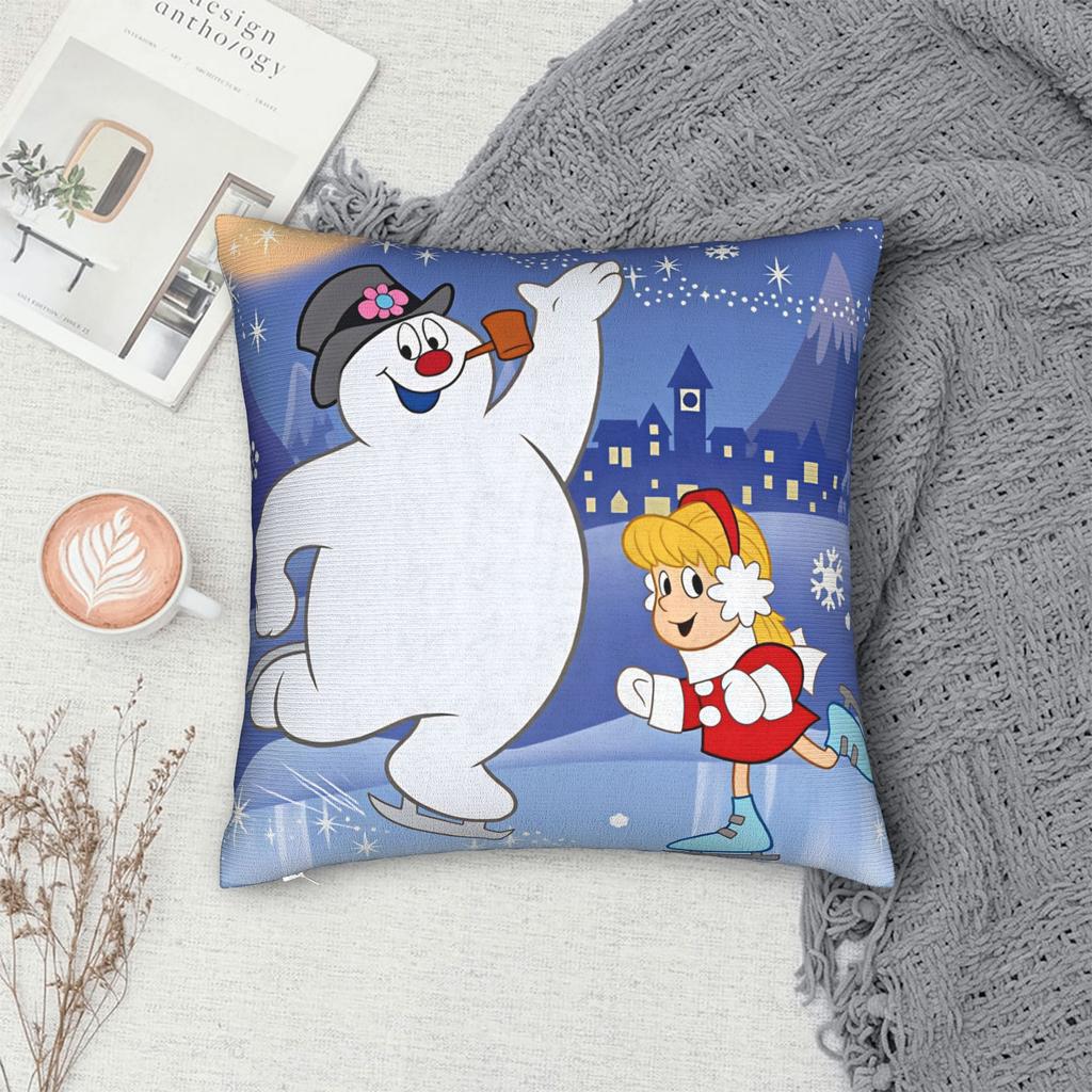 Pillow Case Snowman Frostys Soft Pillow Cover For Sofa Bedroom Home Decor Vintage Pillowcases