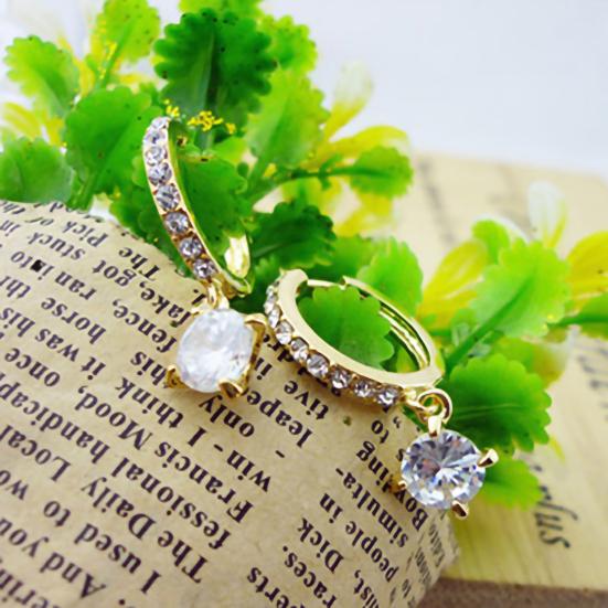 Ear Pendant Charming Faux Crystal Rhinestone Shiny Delicate Dangle Earrings for Banquet