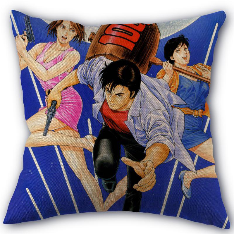 Custom Pillowcase City Hunter High Quality Home Textile Cotton Pillow Cover Wedding Decorative Pillow Cover Square 45X45cm 01-11