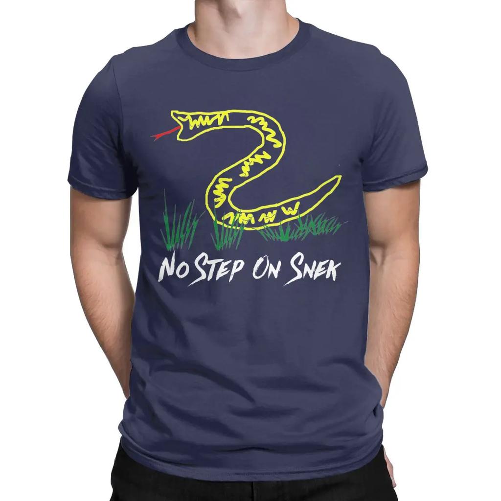 T-shirt Homme Drapeau de Gadsden No Step On Snek T-shirts Mode Manches Courtes Coton Grandes Tailles