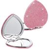 Tragbarer Herzförmiger Kompaktspiegel Doppelseitige Kosmetikspiegel für Handtasche Reise Make-up