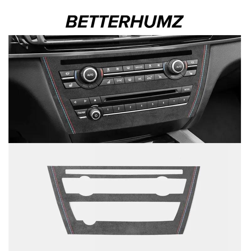 For BMW X5 F15 X6 F16 Make of Alcantara Auto Center Console Air Condition CD Panel Trim  Sticker Car Interior Decor Accessories
