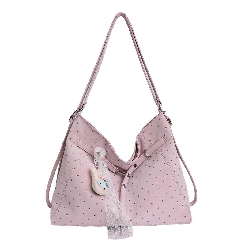 Polka Dot Bag Women's 2026 New Spring Casual Fashion Super Fire Class Commuter Tote Bag Large Capacity Shoulder Bag