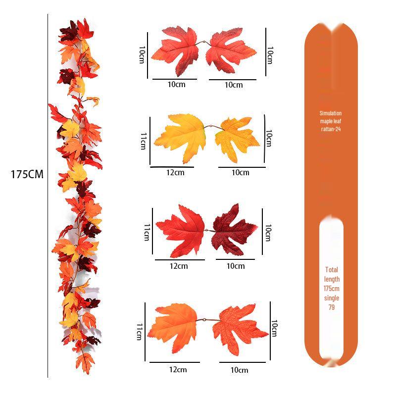 Artificial Maple Leaf Rattan Home Decor: Scenic Atmosphere Arrangement