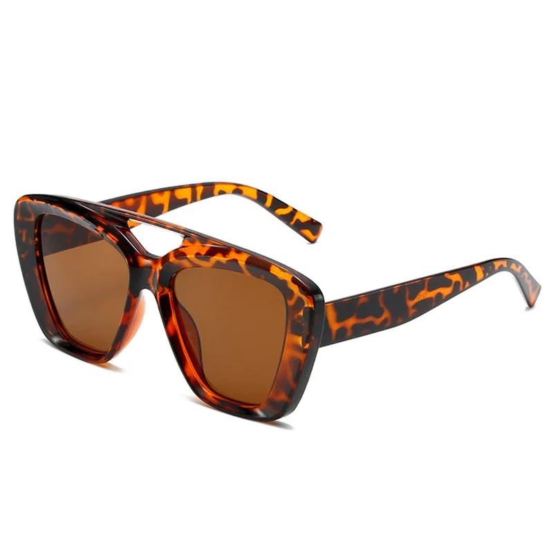 Double Beam Sunglasses for Men Women Simple Fashion Large Frame Shades Sun Glasses Outdoor Driving UV400 Eyewear for Ladies