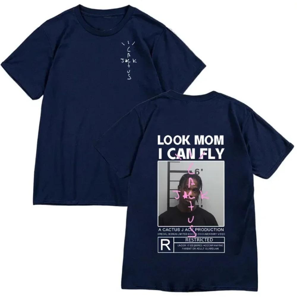

ГОРЯЧАЯ РАСПРОДАЖА футболки Cactus Jack из высококачественного хлопка для мужчин и женщин, футболка LOOK MOM I CAN FLY ASTROWORLD, хип-хоп, футболки с коротким рукавом, топы XXXXXL темно-синий