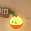 Modern Silicone Orange Night Light , USB Rechargeable, 4 Level Dimming, Touch Control, Freestanding Tabletop Lamp with Lithium Battery for Bedroom