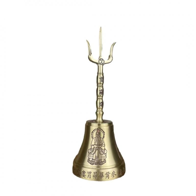 Brass Cinnabar Sanqing Shaker Three-Pronged Copper Bell Handheld Ornament Household Twenty-Eight Star Constellations Ta