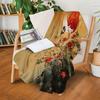 Retro Crane Pattern at Sunset Flannel printed blanket suitable for all seasons suitable for living room office sofa and travel
