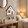 House Shape Decorative Hooks Wooden Key Holder Art Design Wall Mount Key Holder  Living Room