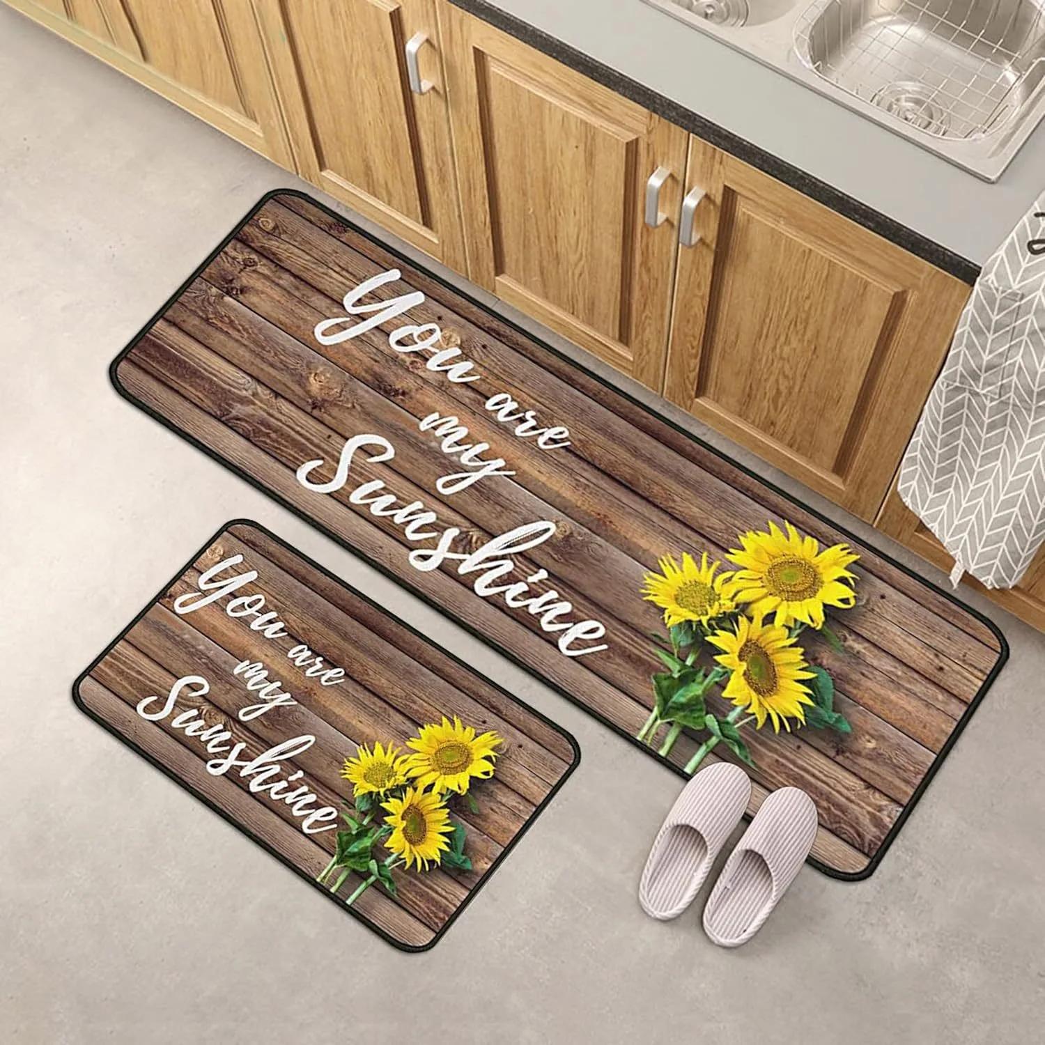 

2pcs/set Kitchen Rug Absorbent Living Room Floor Mats Bathroom Entrance Doormat Bedroom Anti-fouling Long Carpet Home Decoration 40X60CM 40x120CM