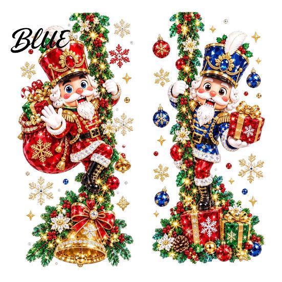 Holiday Glass Decals for Home Decor Christmas Nutcracker Window Clings Decorative Static Stickers Doors Mural Indoor Outdoor and Windows Waterproof