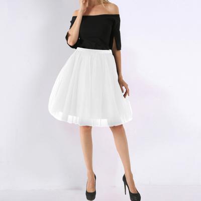 Falda de ballet retro para mujer, cintura alta elástica, enagua de tul de 3 capas, falda de baile, carnaval, cosplay, falda tutú