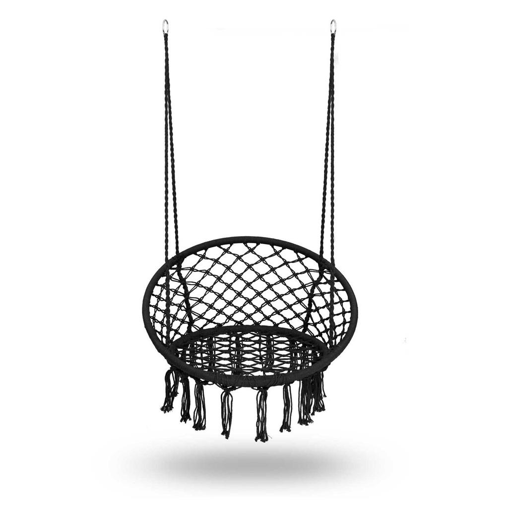 Boho Hanging Garden Swing Chair, Black