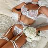 Elegant Lace Five-Piece Lingerie Set with Neck See-Through Design - Valentine's Day Hot Sale