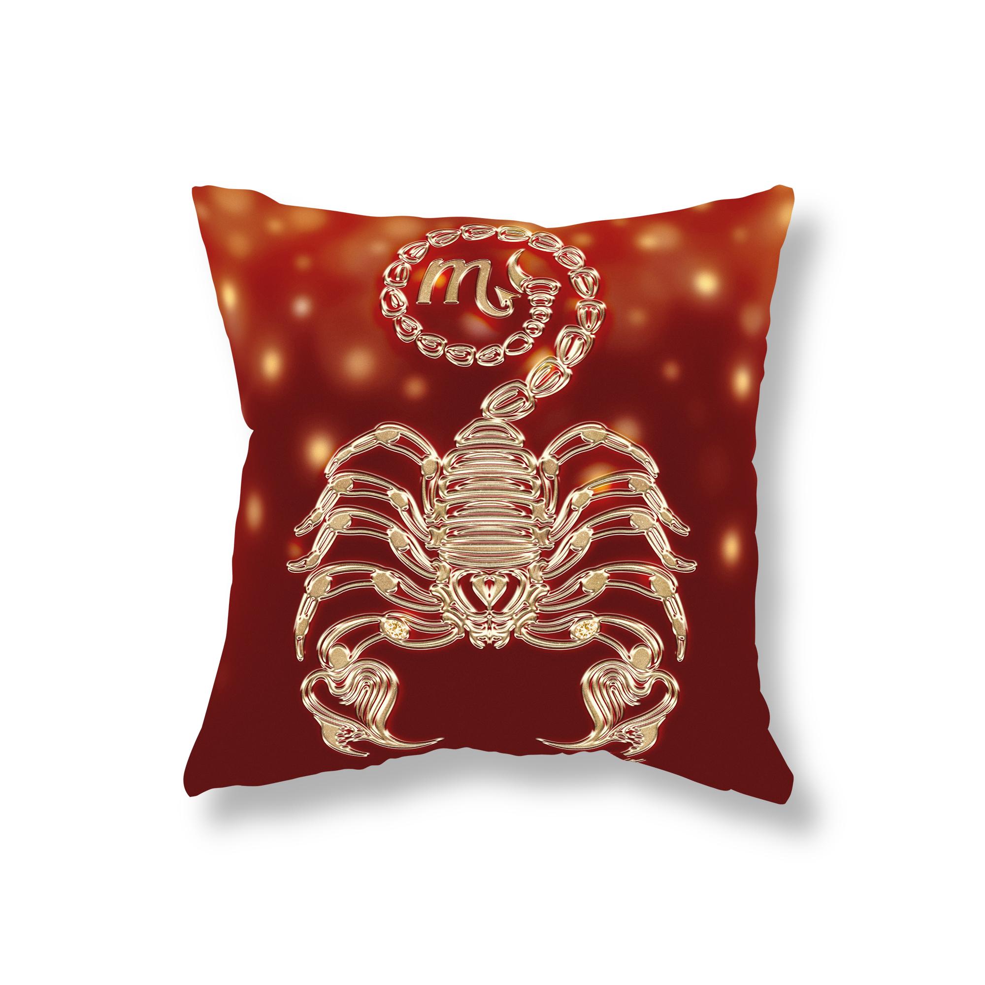 

Новая наволочка со знаком зодиака, роскошная наволочка из красного золота, украшение для дивана, офисное игровое кресло, наволочка, украшение для дома 45x45 см 40x40cm