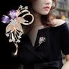 Luxury Temperament Zircon Flower Brooches For Women Girls Fashion Versatile Shiny Corsage Wedding Clothing Accessories Gifts