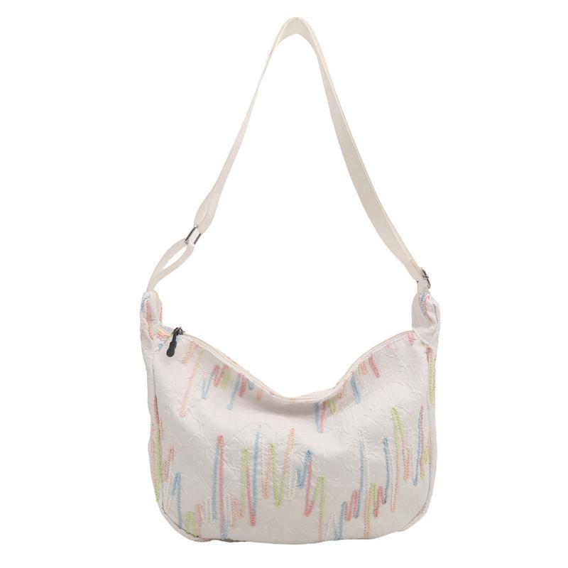 Trendy Street Style Canvas Tote Bag For Women 2024 New Fashionable Lightweight Crossbody Purse