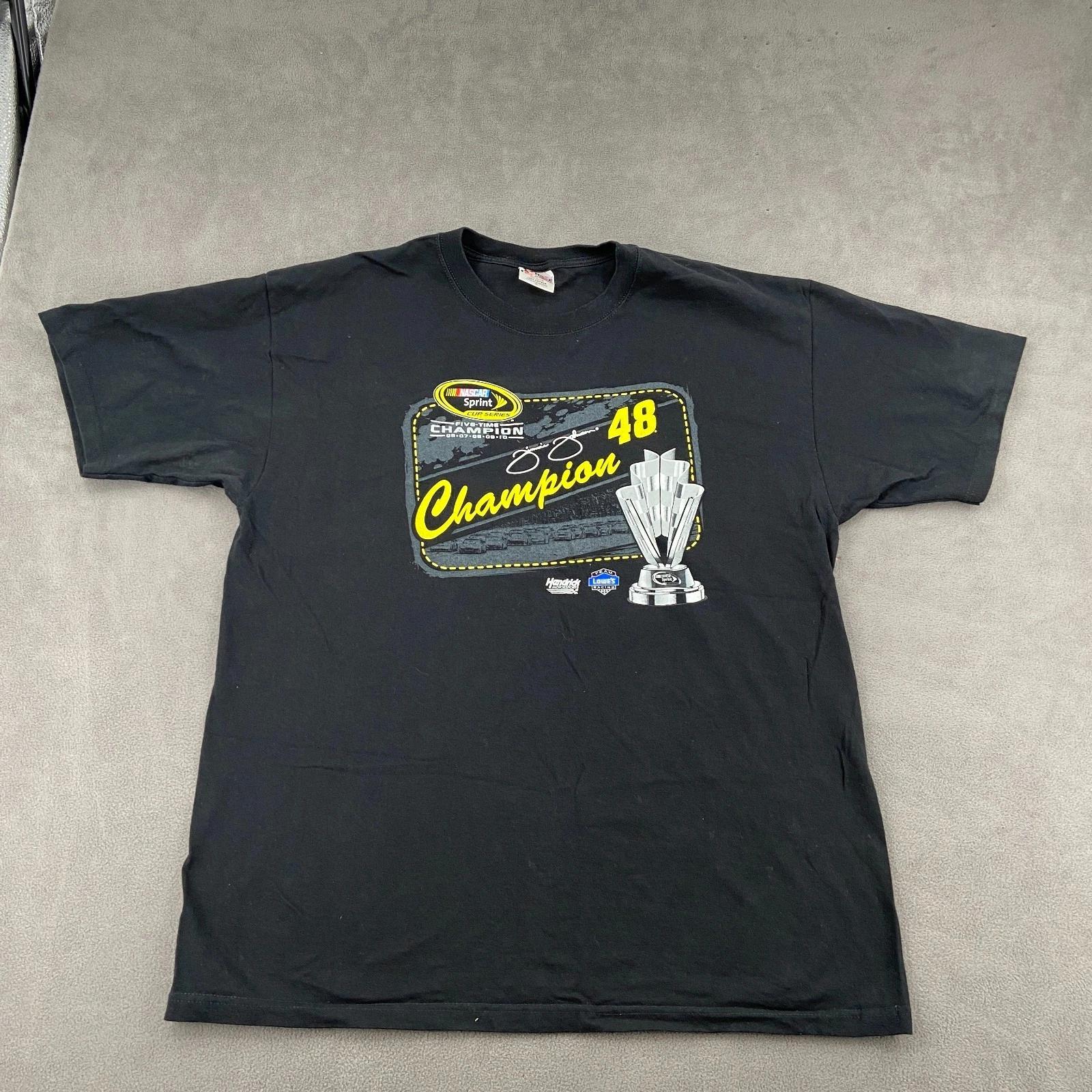 Y2K Chase Authentics NASCAR Racing T Shirt Sz XL Black Jimmie Johnson 5x Champ 3XL