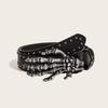 Cintura in Pelle Punk con Teschio e Fibbia Metallica per Uomo Giovane Streetwear Casual