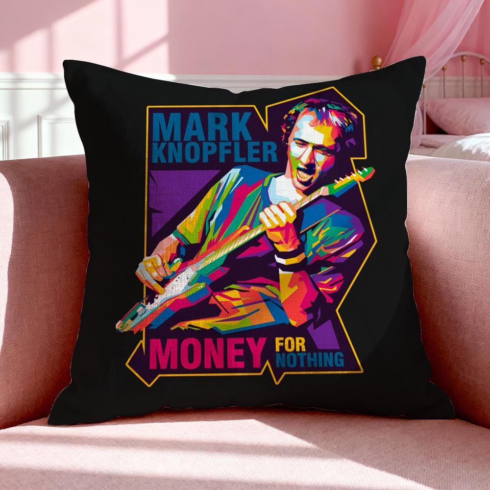 Band D-Dire Straits Cushion Cover Breathable Linen Pillowcase Summer Odorless Eco-Friendly Invisible Zipper Washable