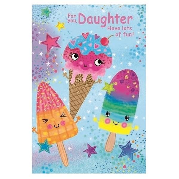 Simon Elvin For You Daughter Ice Cream Greetings Card (Pack of 6)
