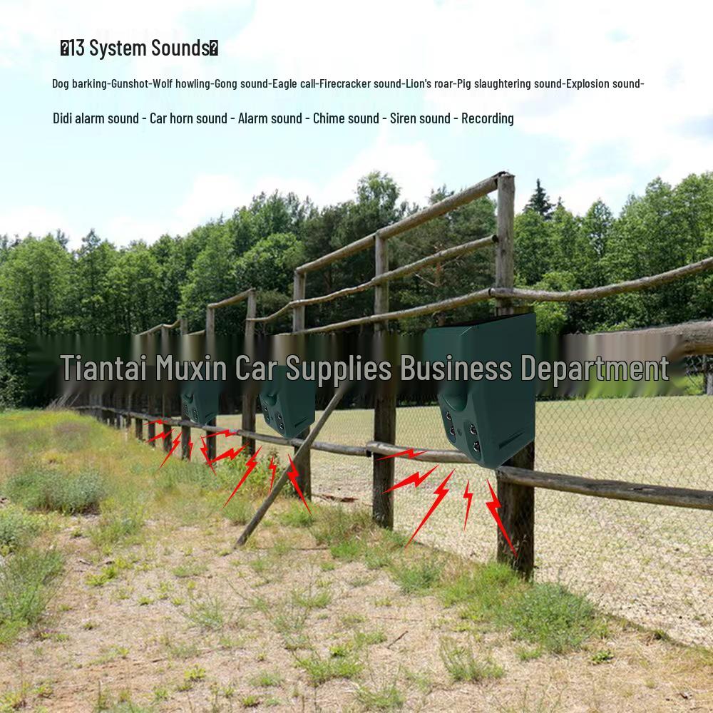 Solar Animal Repellent: High-Volume Sound and Flashing Light To Deter Wild Boars and Dogs At Night