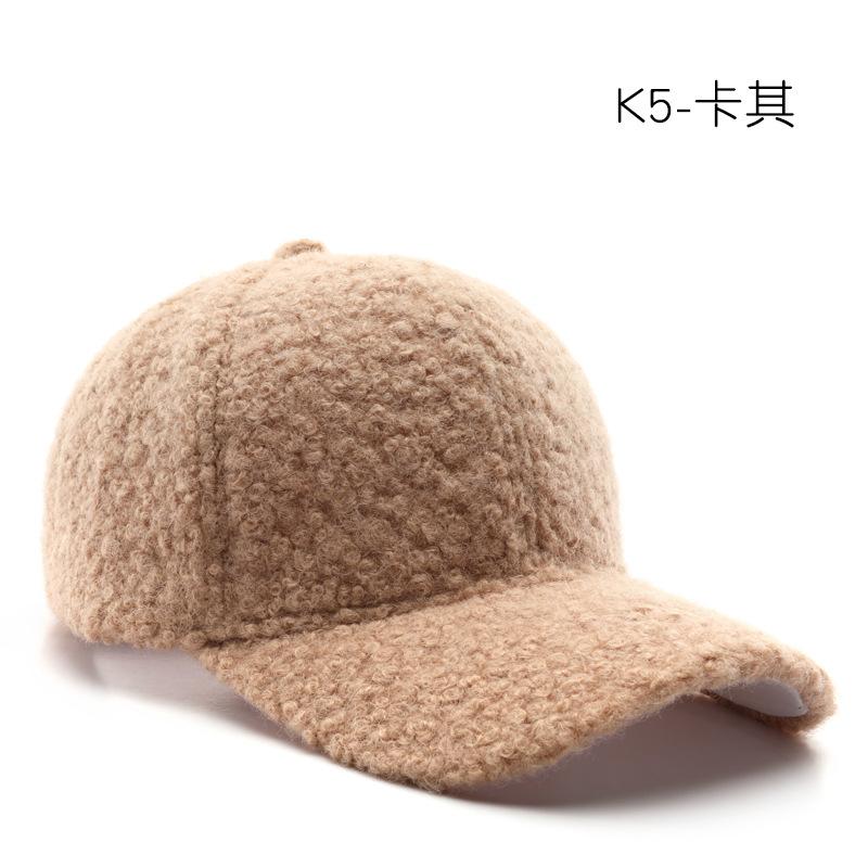 Hat autumn and winter solid color light board plush baseball cap outdoor travel sun protection sunshade warm cap