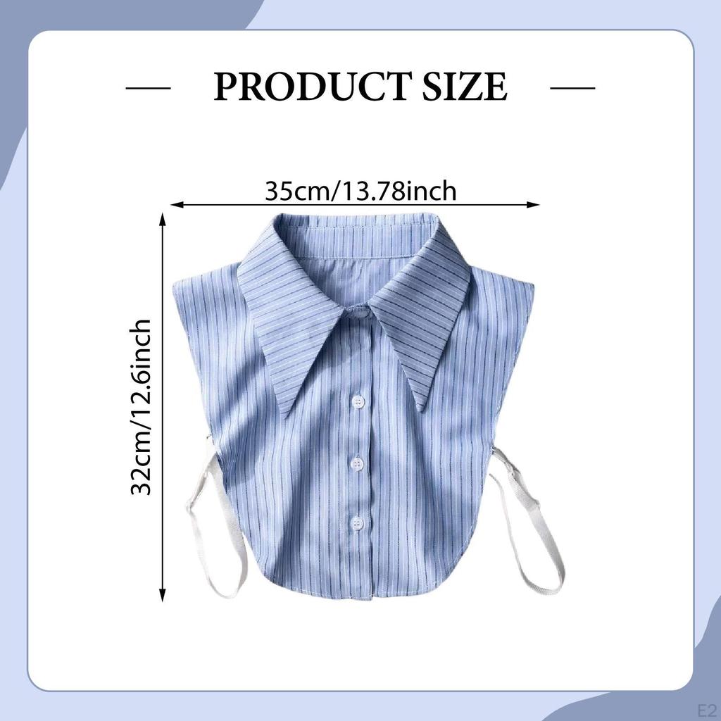 Fake Neck Blue Striped Accessories Detachable Dickey