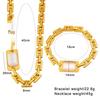 Trendy Cross Titanium Steel White Jade Bracelet Necklace, Cool 18K Gold with Japanese Character Chain