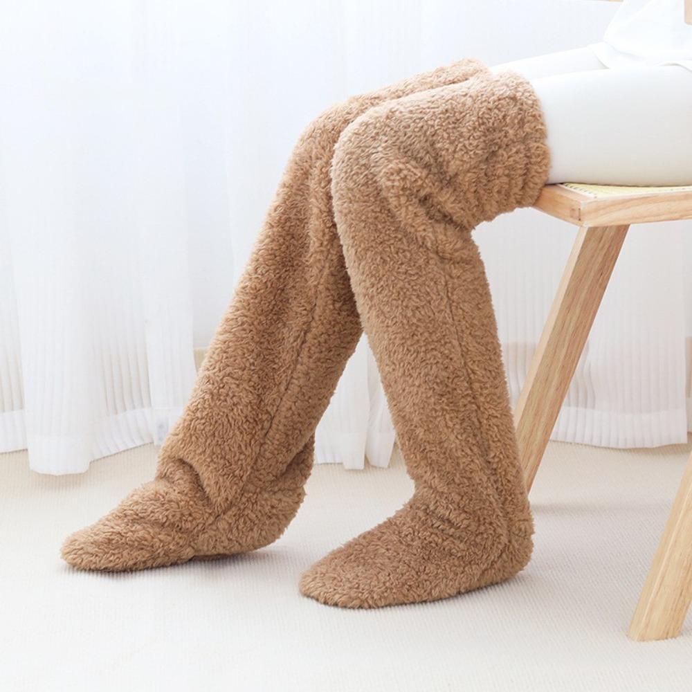 Loose Floor Socks Coral Fleece Long Socks Portable Leg Warmer