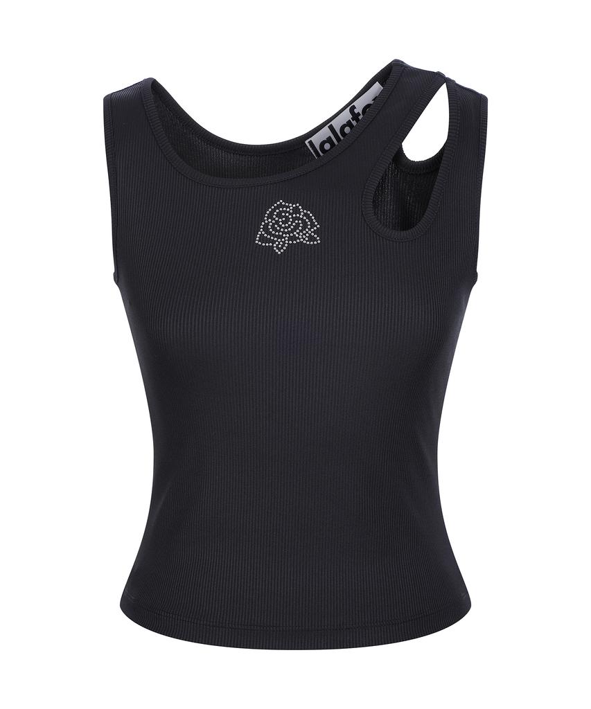 LALAFOX Cut Out Rose Sleeveless Black Bq2Br003