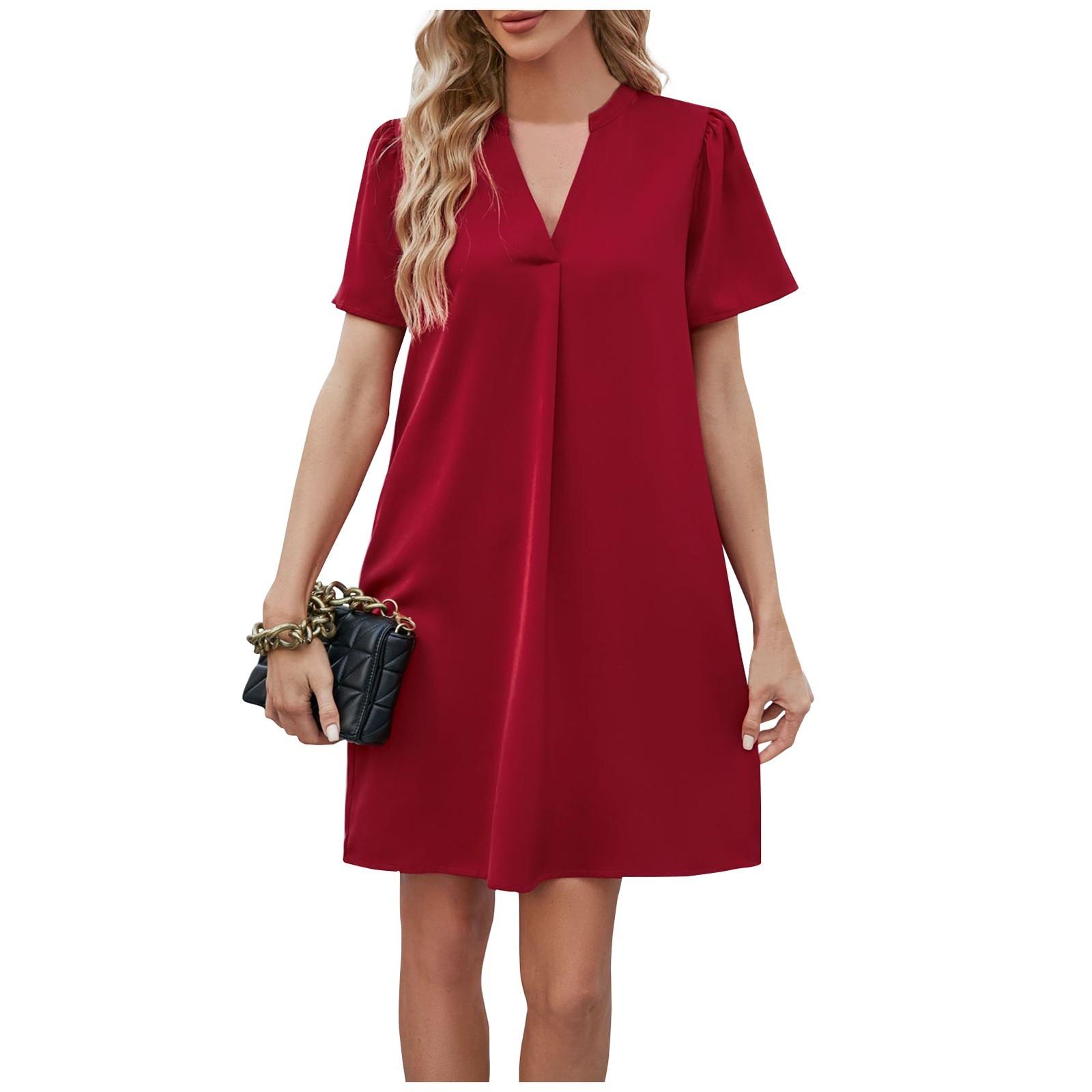 

Женское повседневное модное сексуальное удобное однотонное индивидуальное крутое дышащее платье XL красный