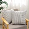 New modern simple decorative throw pillow striped splicing linen pillowcase bedside backrest decorative cushion