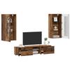 FLORIN 3 Piece TV Cabinet Set with Drawers Reclaimed Wood Effect Particleboard