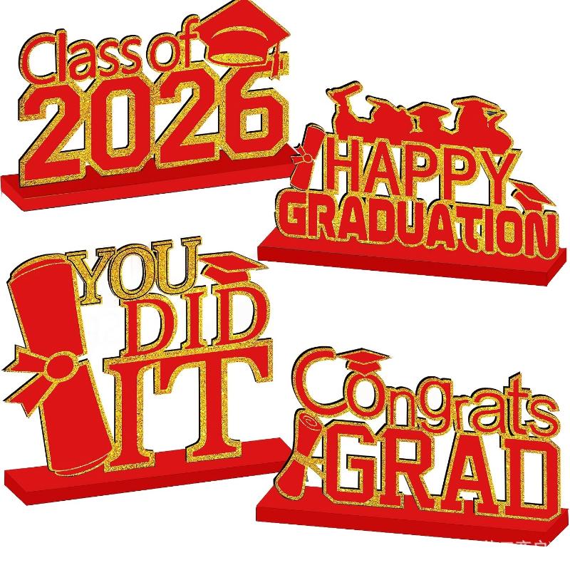 

Grad 2026 Tabletop Decor Black & Gold Graduation Sign With Cap 2026 Graduation Perfect Gift For Graduates A7