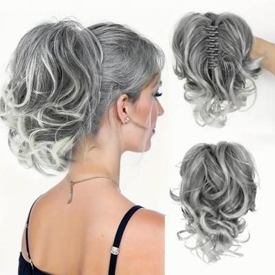Synthetische Klaue Clip Pferdeschwanz Haarverlängerungen kurzes lockiges Haar für Frauen Pferdeschwanz Haarteil Haar-Accessoires