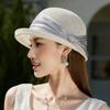 Chapeau Bucket en Papier Japonais de Luxe pour Femme Nœud Papillon Élégant en Soie Protection Solaire Casquette de Plage Pliable Été Fedora Chapeau Bob