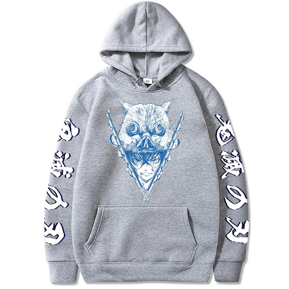 Demon Slayer Japan Anime Long Sleeve Hoodies Men Women Harajuku Hashibira Inosuke Breath Of The Beast Print Oversized Sweatshirt