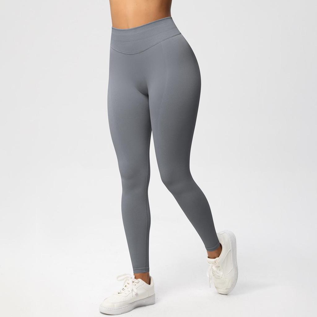 Pantalon de Yoga Fitness Sans Couture Taille Basse: Leggings push-up, moulants, haute performance.