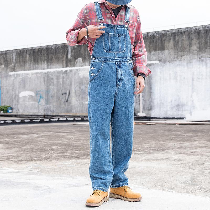 Pánské kalhoty s náprsenkou volné rovné pracovní kalhoty One Piece Workwear Suspenders Sub