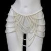 Modern Faux Pearls Body Necklace for Women Adjustable Strap Shoulder Chain Great for Celebrations and Day To Day Fashion