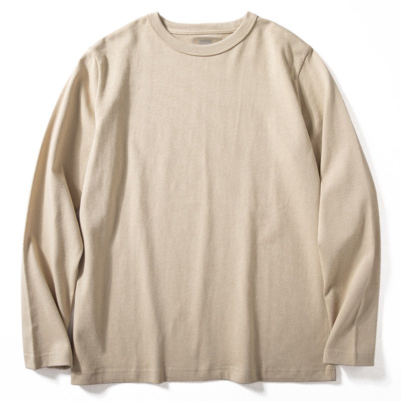 T-Shirt for Men, American Style 300g Heavyweight Pure Cotton Spring and Autumn Base Shirt, Simple and Versatile Round Neck Pullover Men's Top